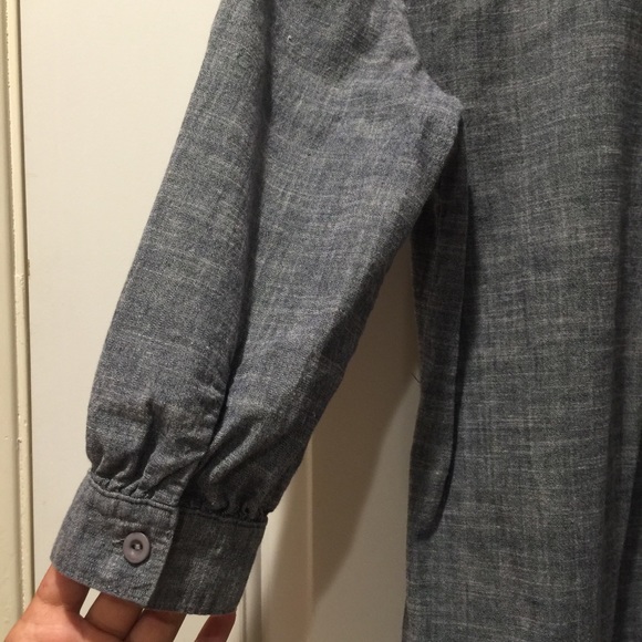 Joyce Leslie Grey Heavy Linen Blend Dress Pockets - Picture 4 of 5